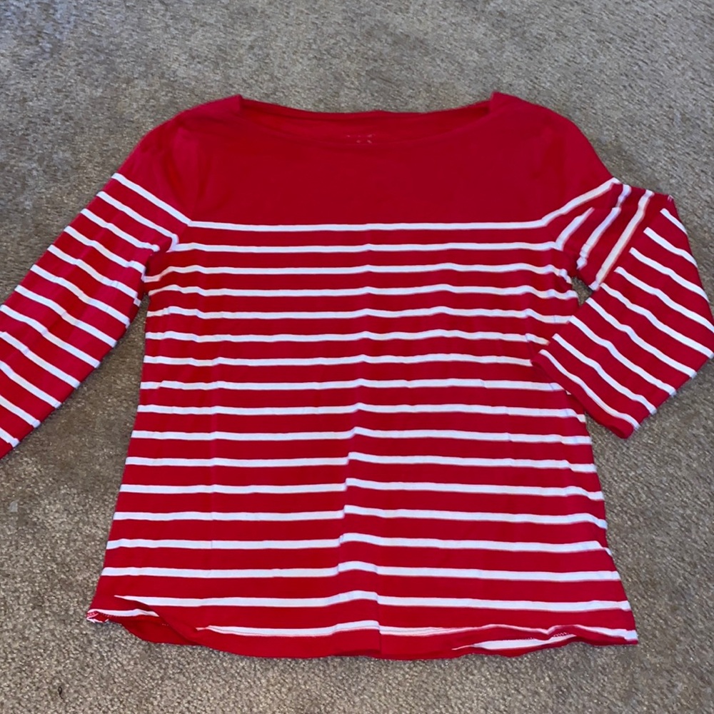 Stripe quarter sleeve top